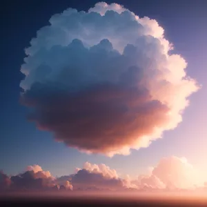Scenic Summer Sky with Bright Cumulonimbus Clouds