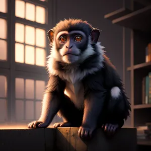 Cute Primate Kitty with Furry Whiskers
