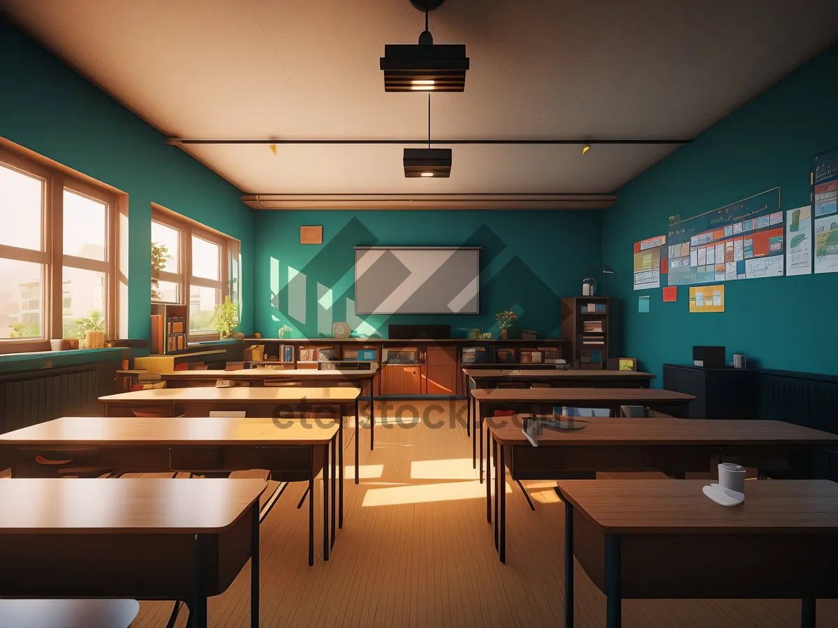 Picture of Modern restaurant interior with luxury wood chairs and tables.