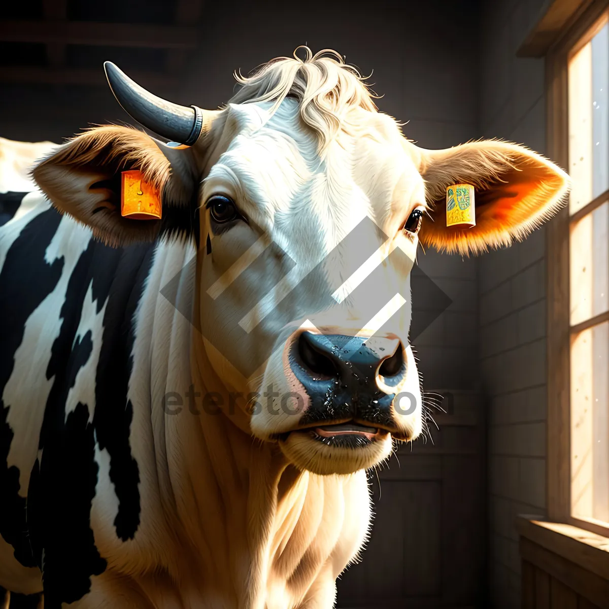 Picture of Bovine Ranch Attire: Disguised Cow Mask on Field