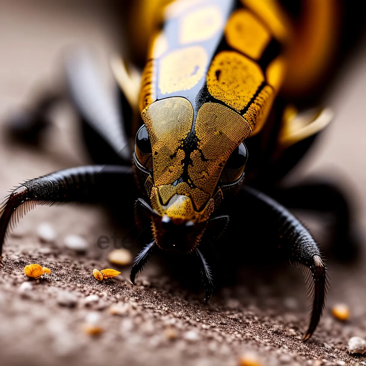 Picture of Close-up of Black Beetle with Antennae