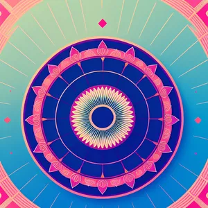 Colorful Hippie Circle Graphic Wallpaper Design