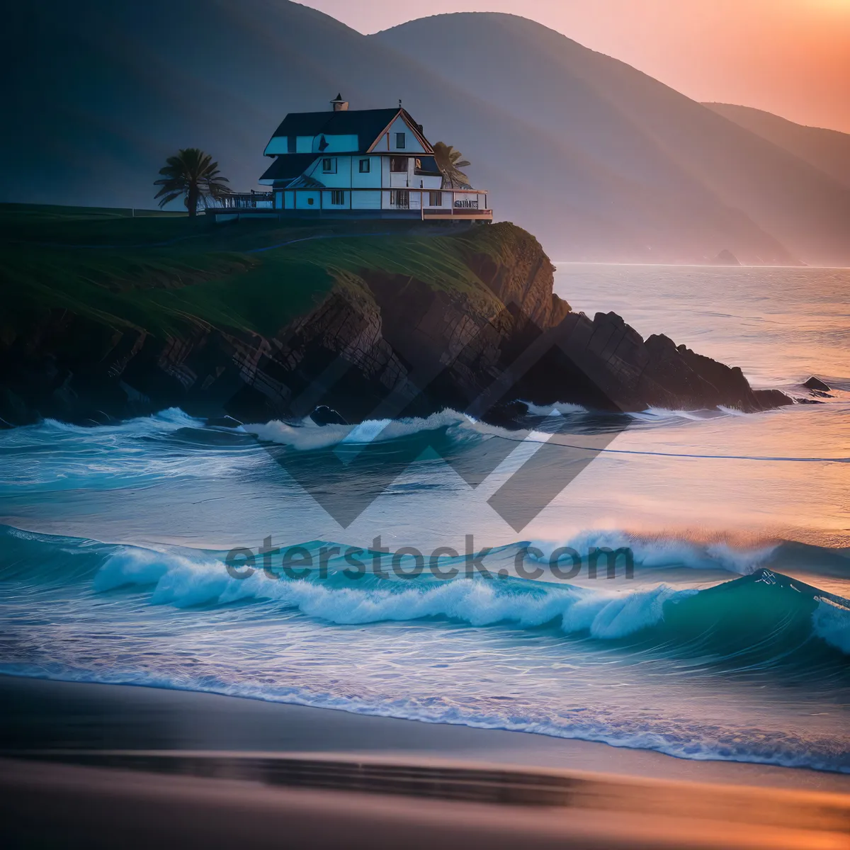 Picture of Idyllic Seaside Getaway: Beach, Waves, and Sun