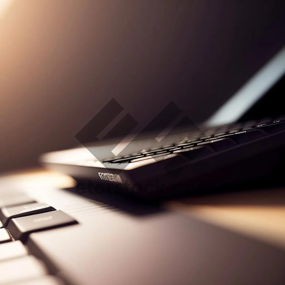 Picture of Modern black keyboard with hands typing