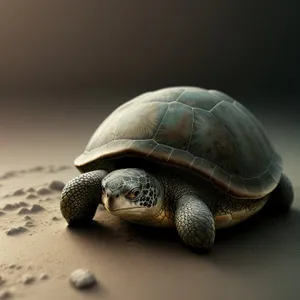 Cute Terrapin Turtle Slowing Through Mud