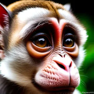 Wild Primate's Captivating Masked Portrait