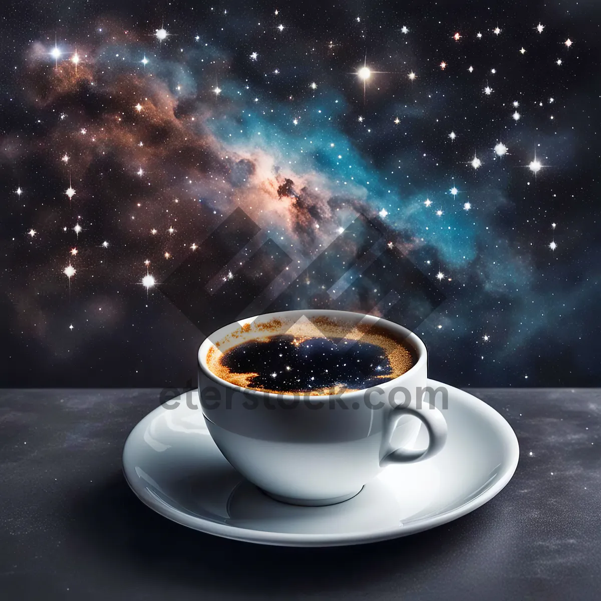 Picture of Black coffee in hot beverage container on table