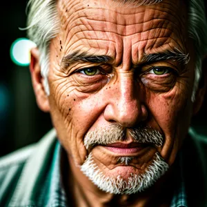 Senior Man with White Mask - Portraits