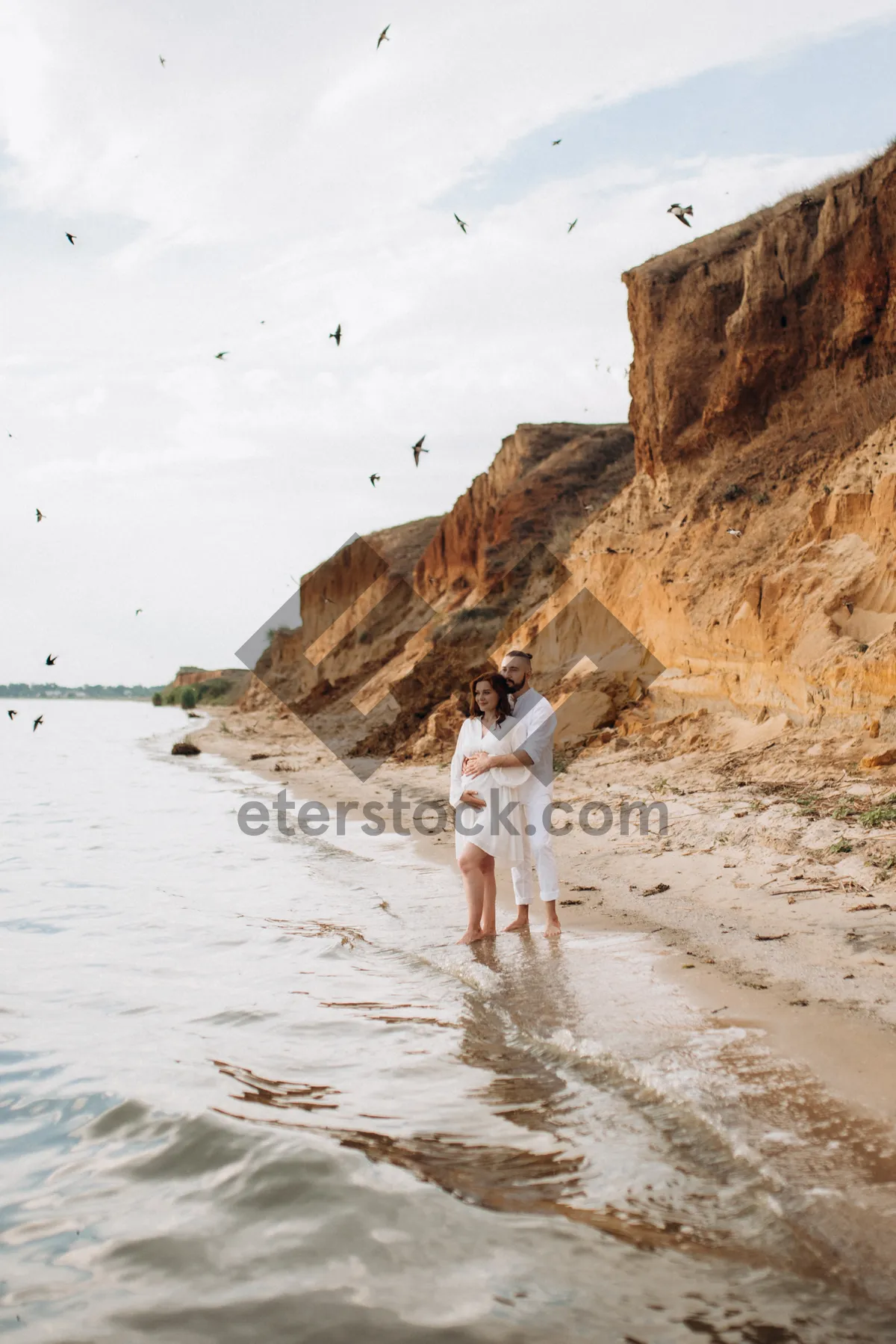 Picture of Coastal Cliff with Ocean and Mountain View