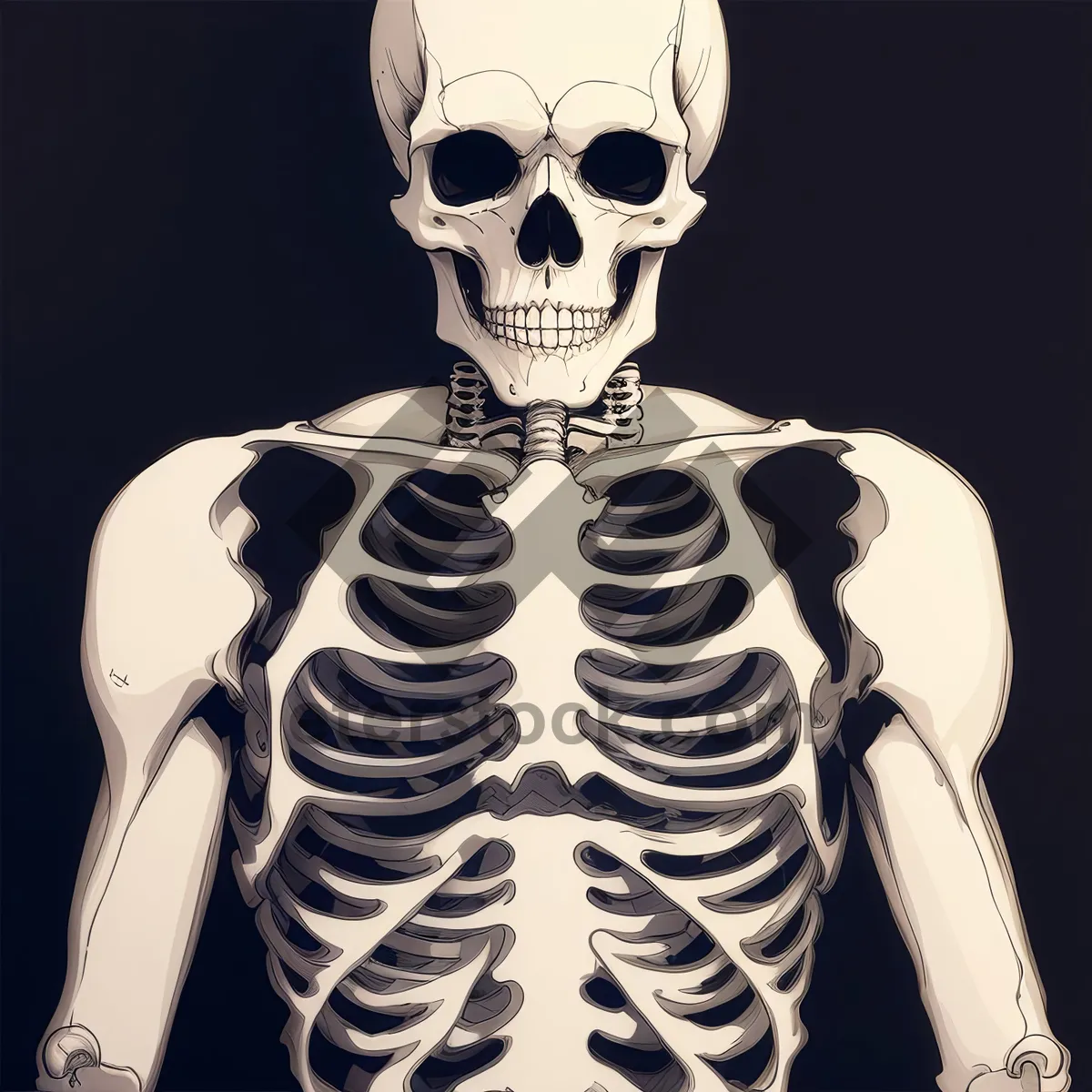Picture of 3D Male Skeleton with Spinal Anatomy