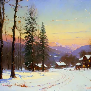 Winter Wonderland - Majestic Mountain Slopes Glisten with Snow