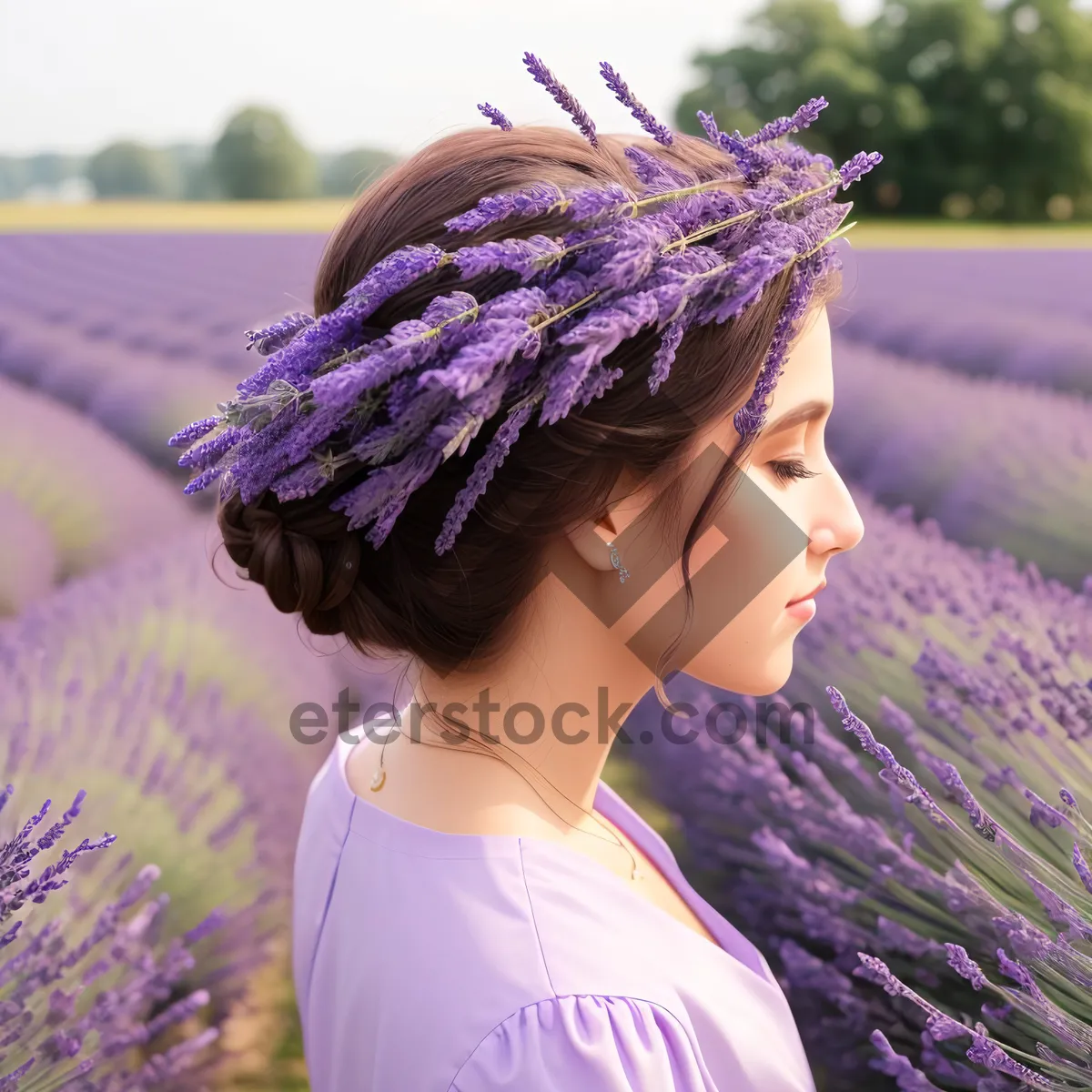 Picture of Joyful Lady in Fashionable Scarf and Hat