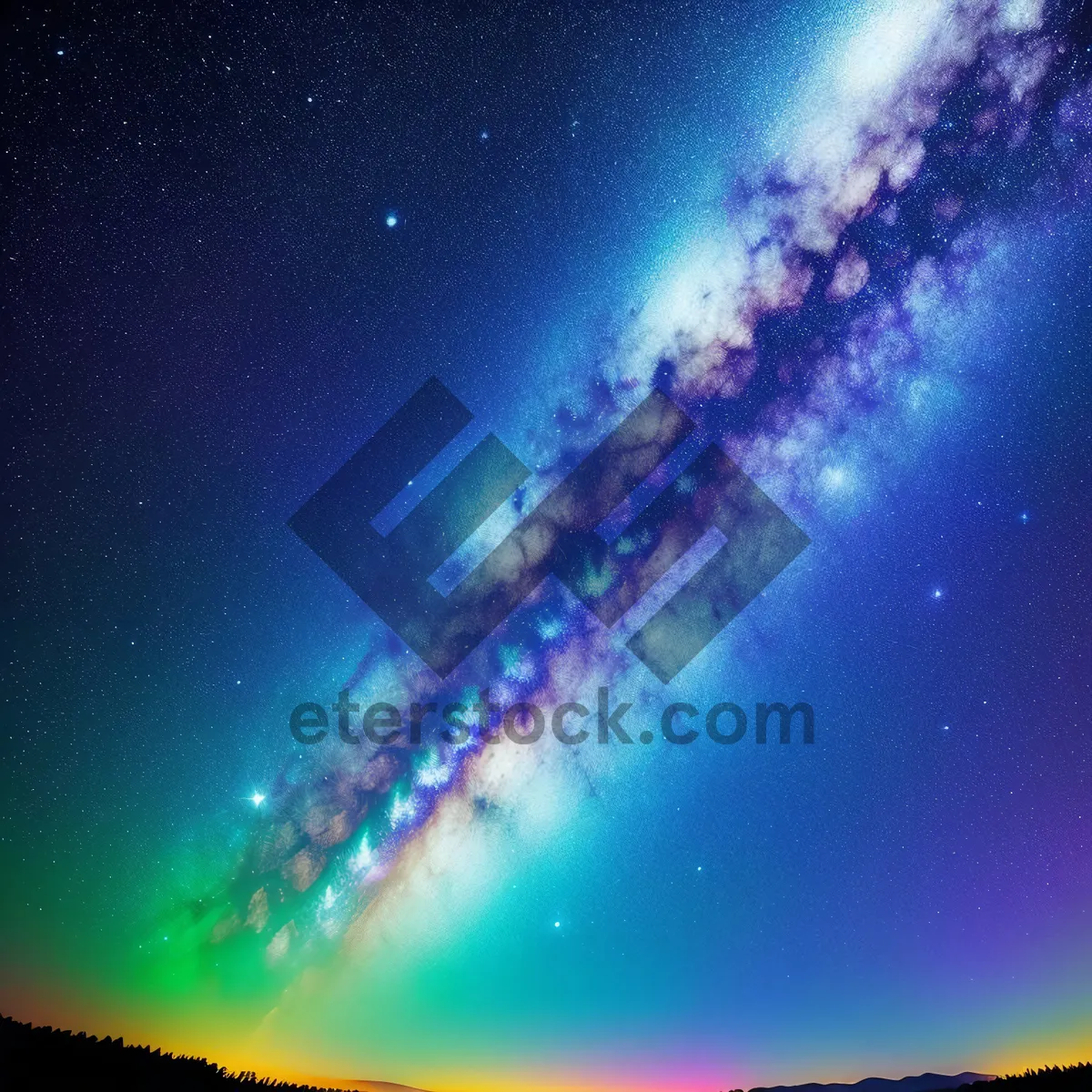 Picture of Starry Night Sky: Cosmic Galaxy Wallpaper with Celestial Bodies