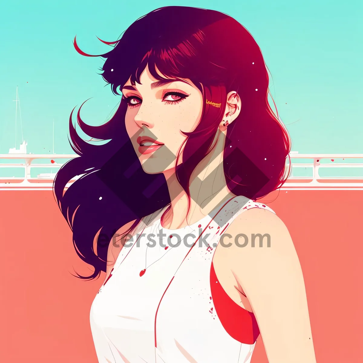 Picture of Fashionable Sexy DJ Cartoon Art Illustration