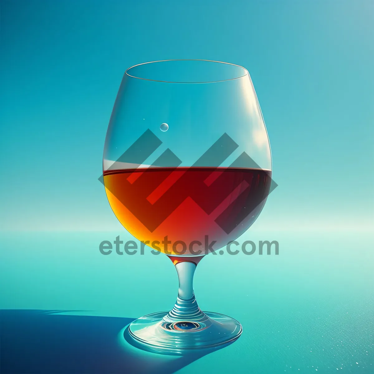 Picture of Party Celebration with Blush Wine in Transparent Wineglass