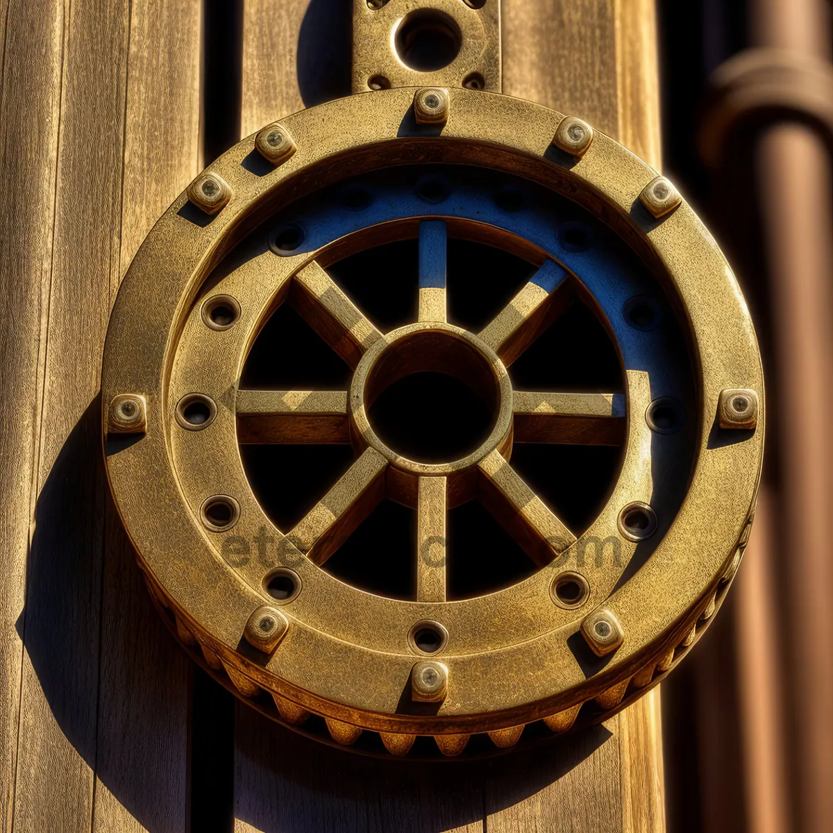 Picture of Antique Metal Cannon Wheel with Valve.