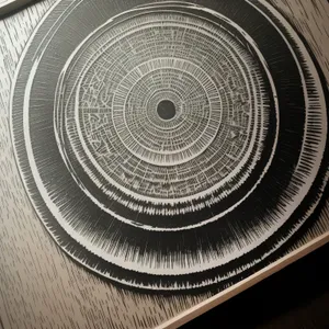 Digital Vinyl Vortex: A Textured Circle of Artistic Patterns.