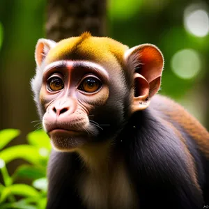 Playful Orangutan Baby in Jungle
