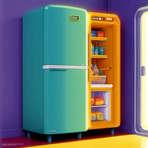 Modern Interior Refrigerator with 3D White Goods