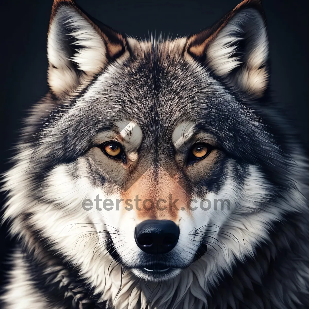 Picture of Majestic Timber Wolf - Wild Canine with Captivating Eyes