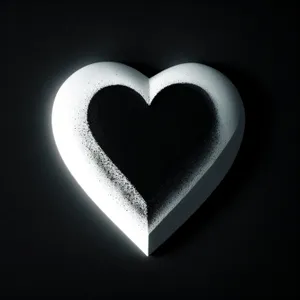 Black Gem Heart: Symbolic 3D Shape of Love.