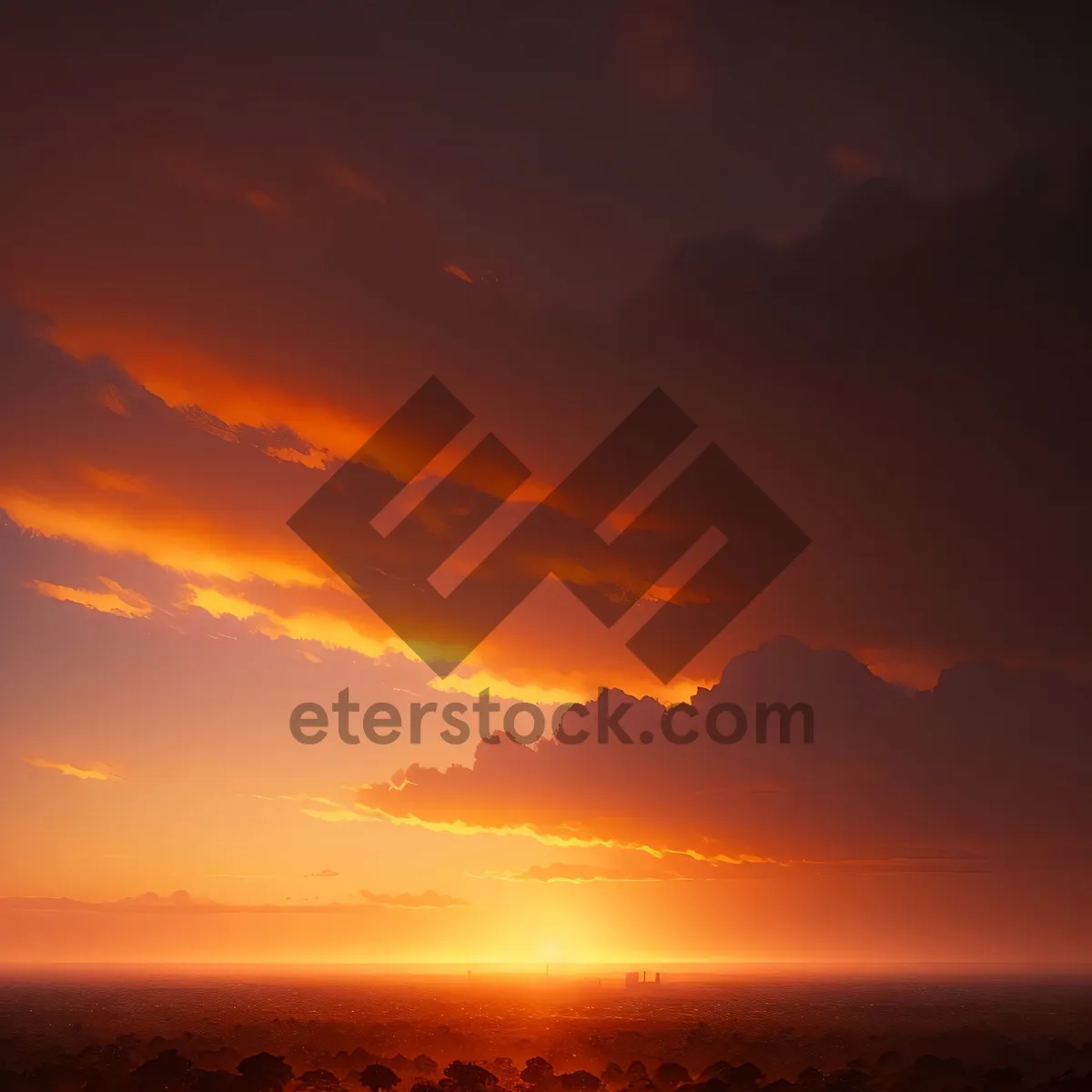 Picture of Vibrant Sunset Over Serene Ocean