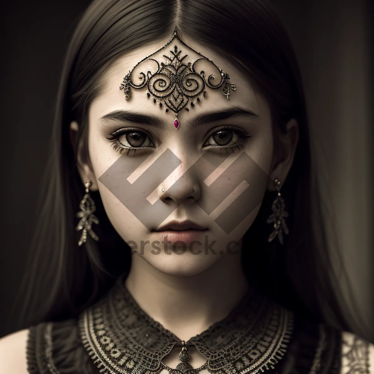 Picture of Sultry Beauty: Elegant Lady in Mask