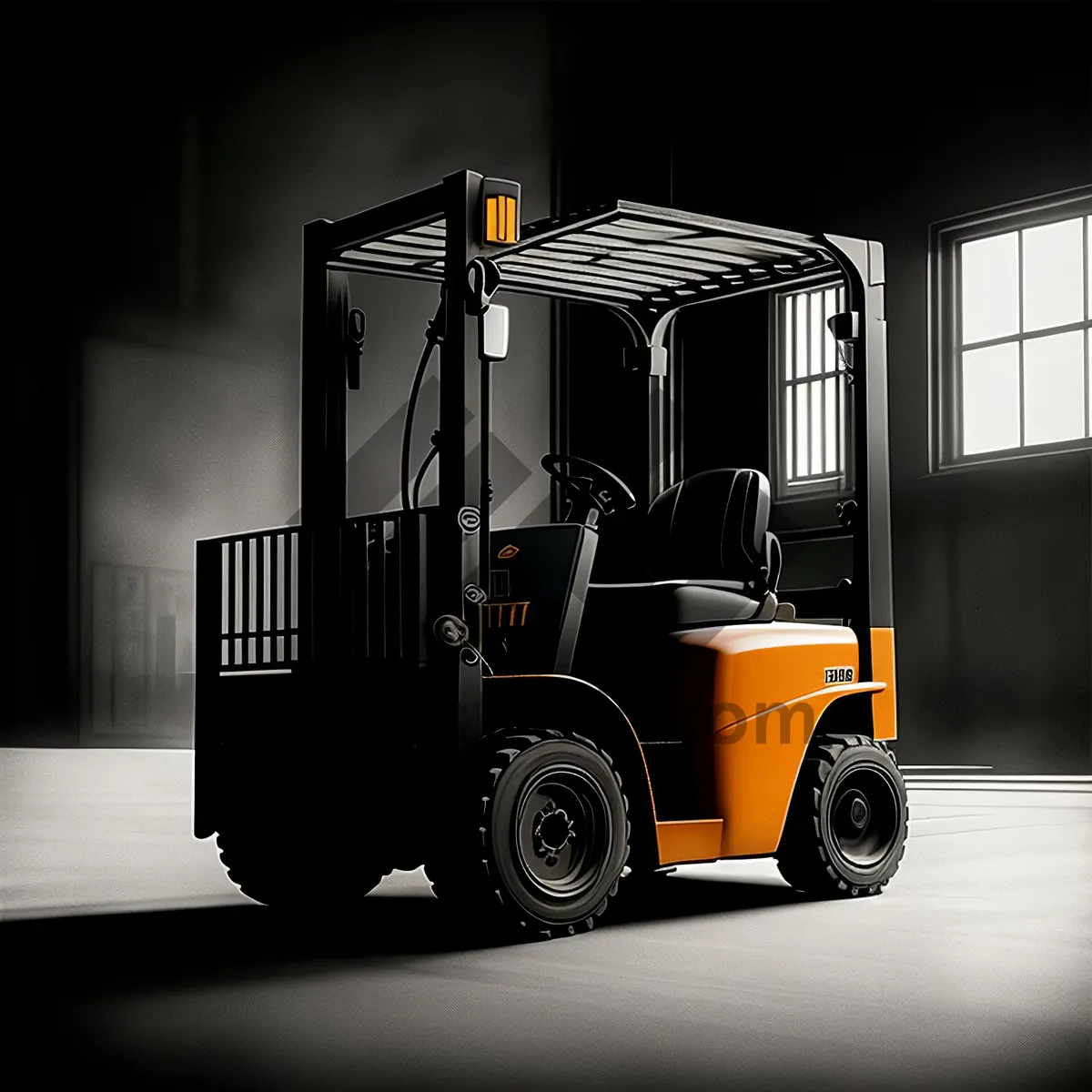 Picture of Heavy Duty Forklift in Industrial Warehouse