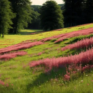 Wildflower-filled Meadow in Rural Countryside