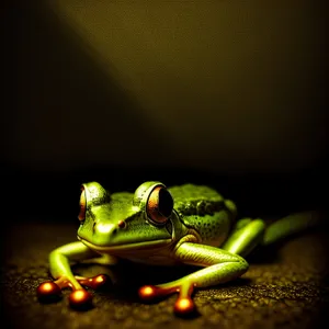 Vibrant-eyed Tree Frog Peering into Wilderness