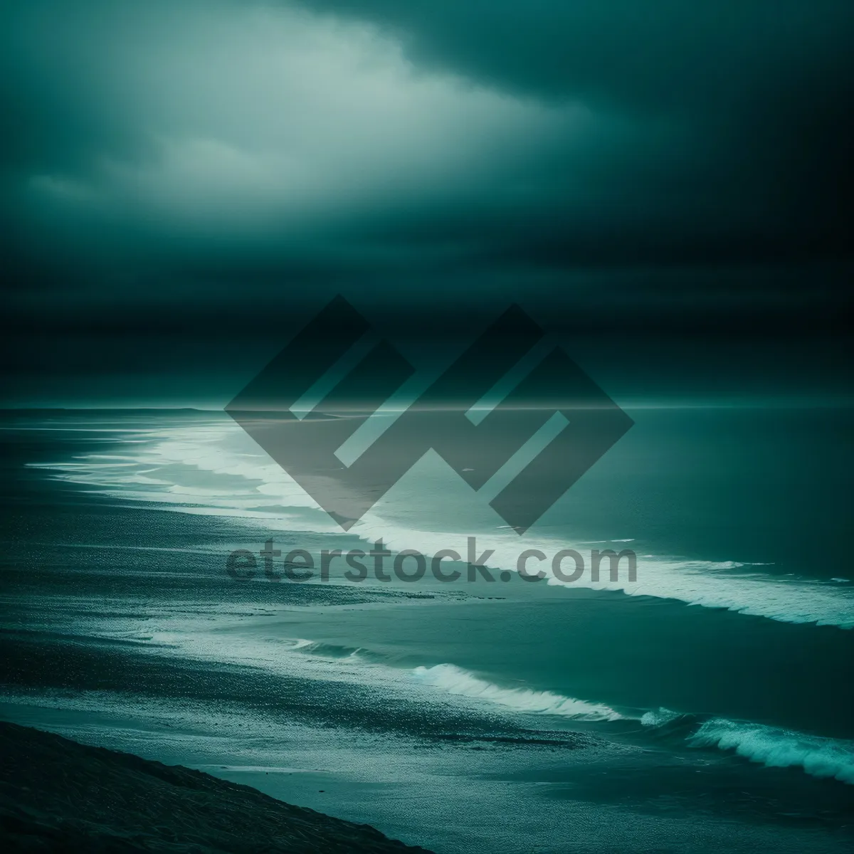 Picture of Serenity at Sunset: Tranquil Beachscape with Waves