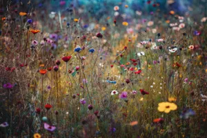 Vibrant Summer Garden Field of Colorful Flowers