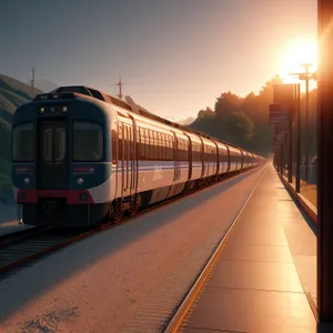 Urban Train at City Station in High-Speed Traffic