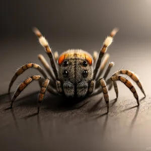 Close-up of a Barn Spider with Hairy Legs