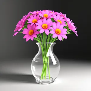 Colorful Floral Bouquet in Glass Vase