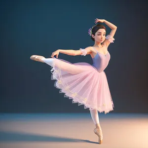 Graceful ballet dancer posing in vibrant attire.