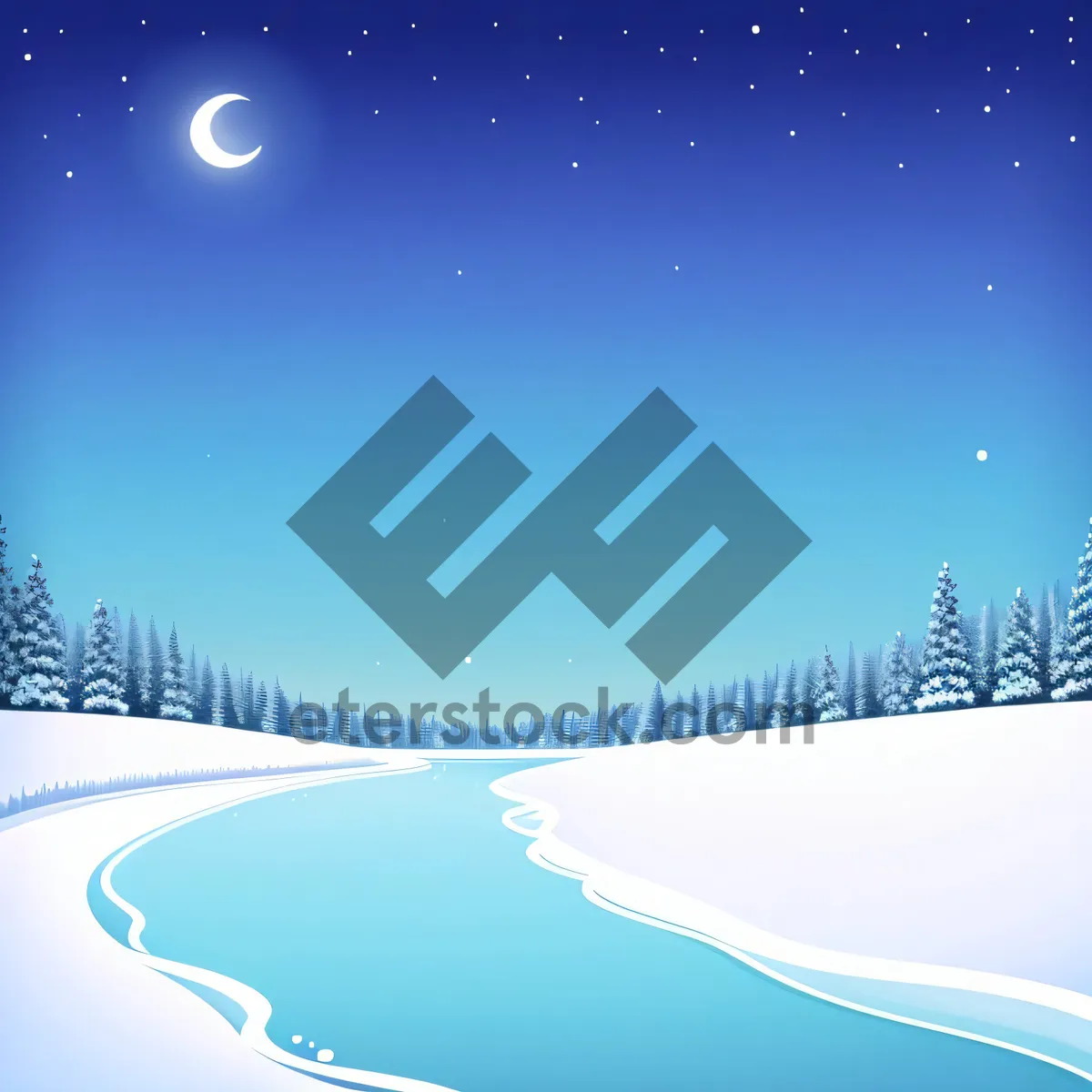 Picture of Winter Wonderland: Moonlit Snowflake Celebration