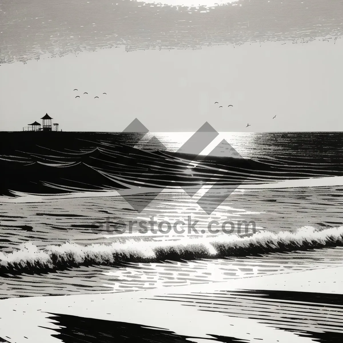 Picture of Sunset Shipwreck on the Beach