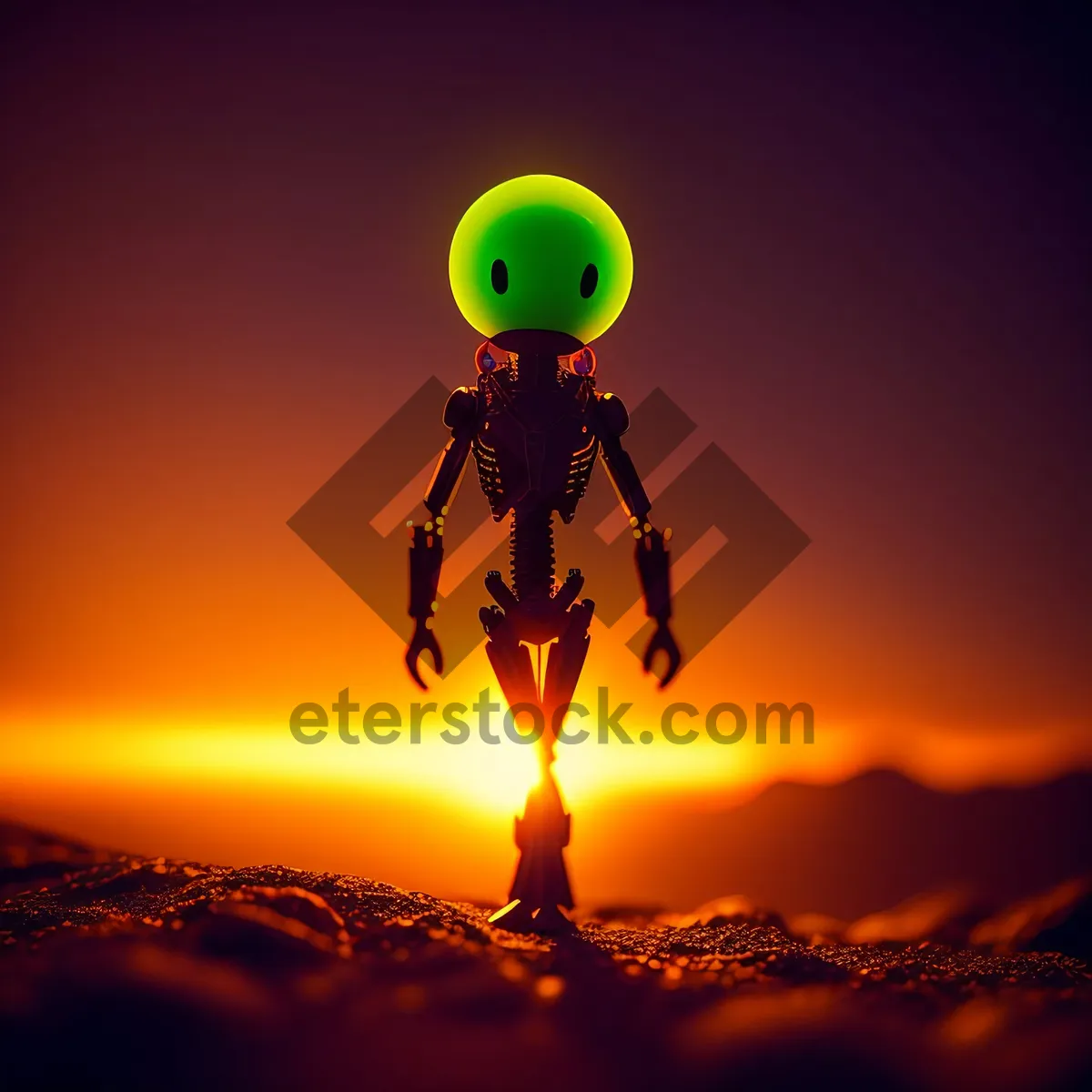 Picture of Cactus Athlete in Silhouette - Cartoon Design Symbol