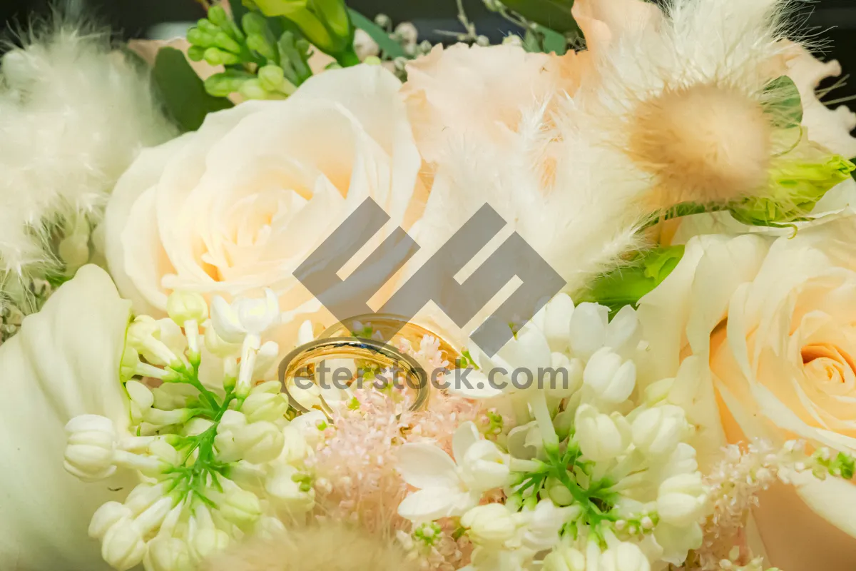 Picture of White Rose Wedding Bouquet for Spring Ceremony