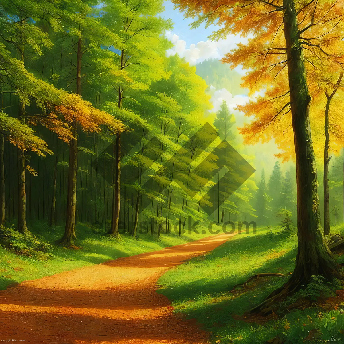 Picture of Serene Autumn Forest Pathway