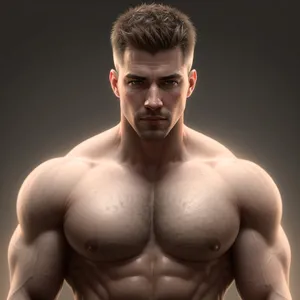 Ripped muscle man with attractive physique