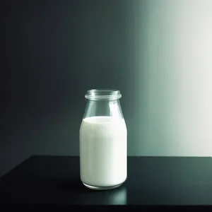 Refreshing Dairy Milk in Transparent Glass Bottle