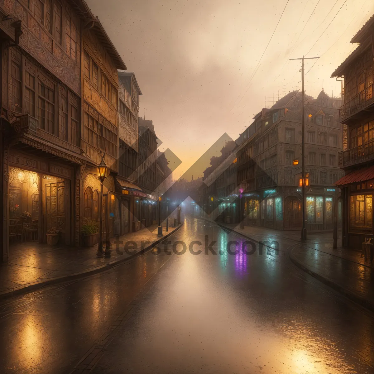 Picture of Enchanting Cityscape Reflecting in Historic River