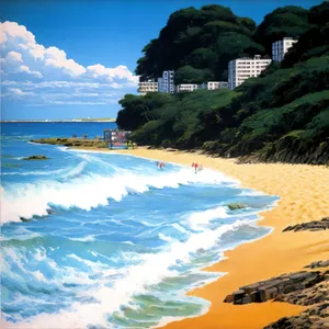 Tropical Coastline Paradise: Sun, Sand, and Waves