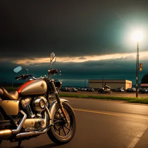 High-speed motorcycle race on open road