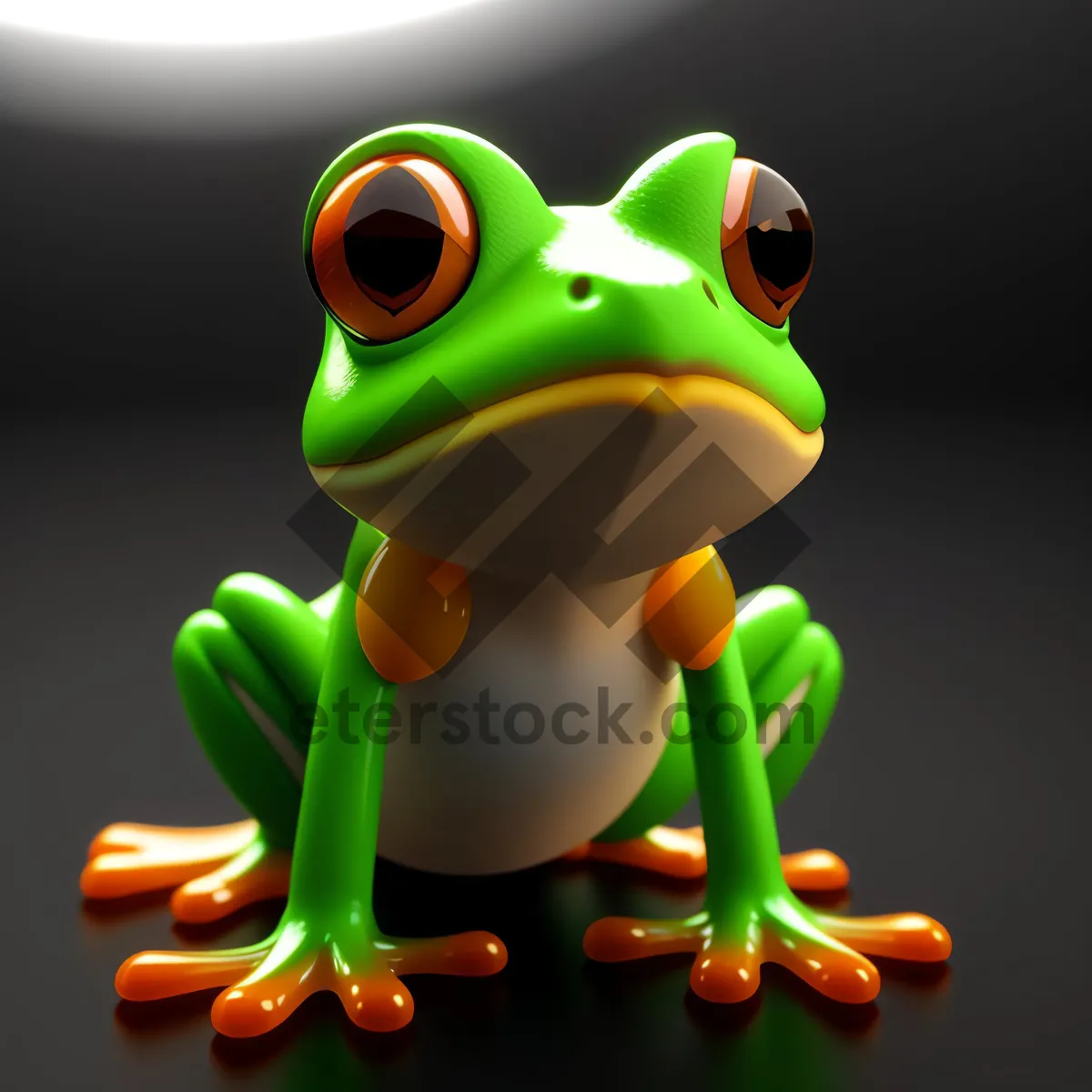 Picture of Bacteria Poison Cartoon: 3D Eye Frog Man