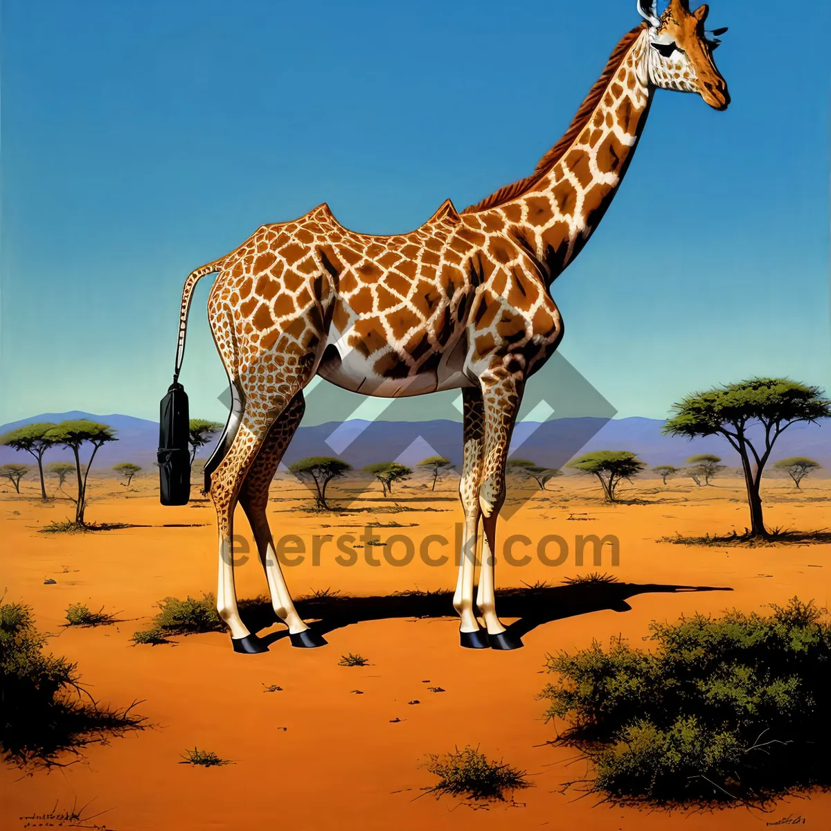 Picture of Graceful Tall Herbivore in African Wilderness