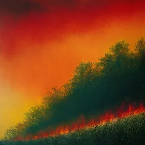 Sunset over the Serene Meadow