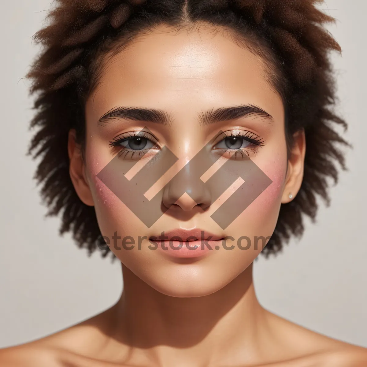 Picture of Flawless Beauty: Attractive Afro Model with Radiant Skin